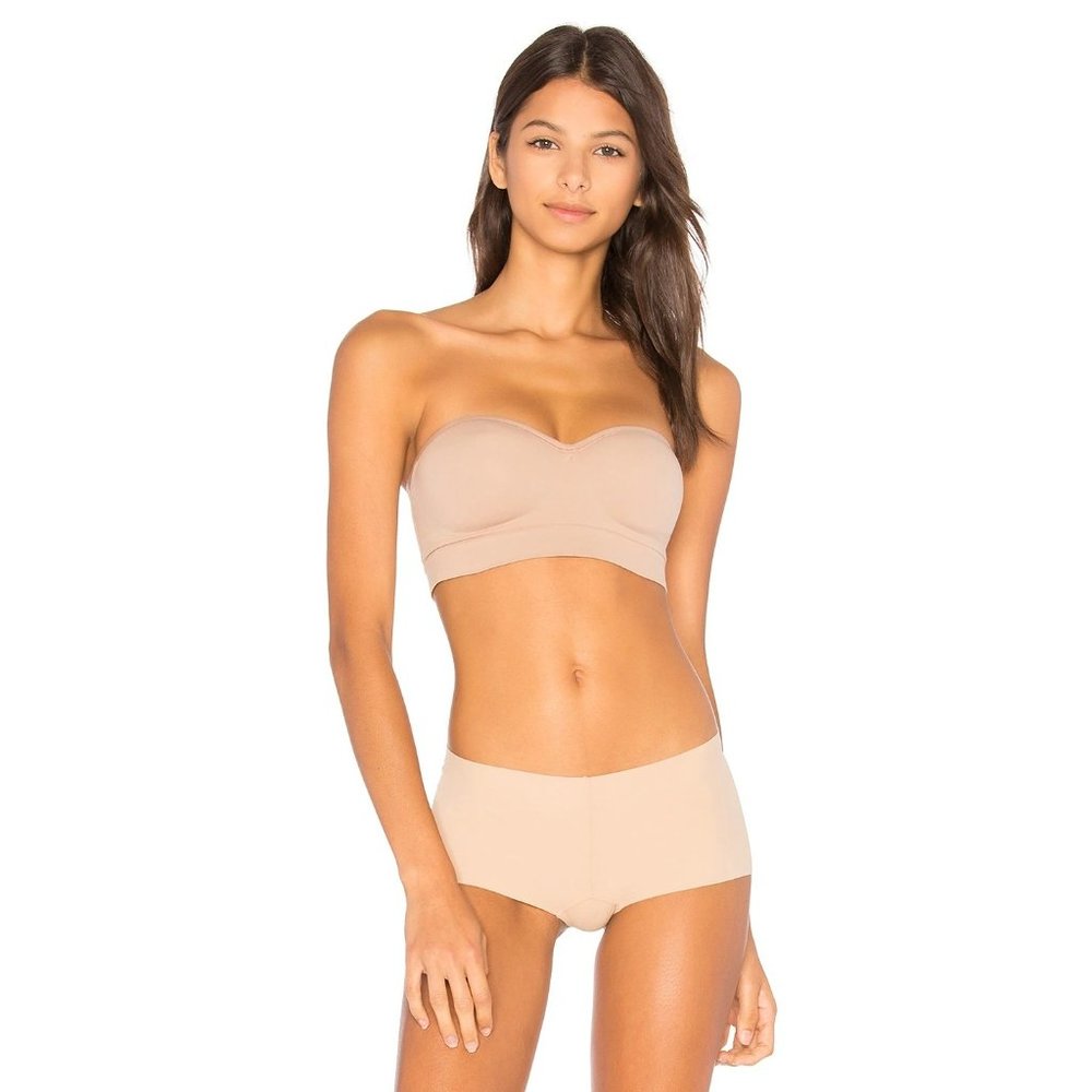 Yummie Peyton Strapless Convertible Bra Padded Cups Stretchy Nude Size S